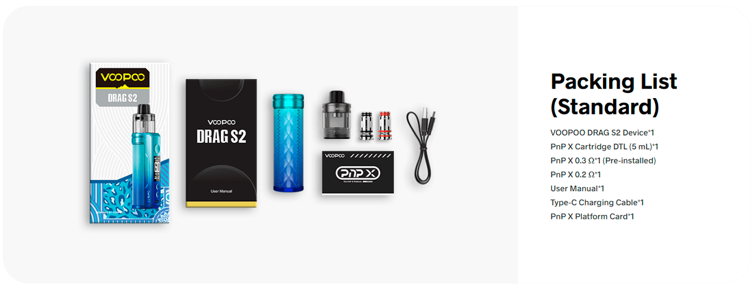 Базовая комплектация Voopoo Drag S2