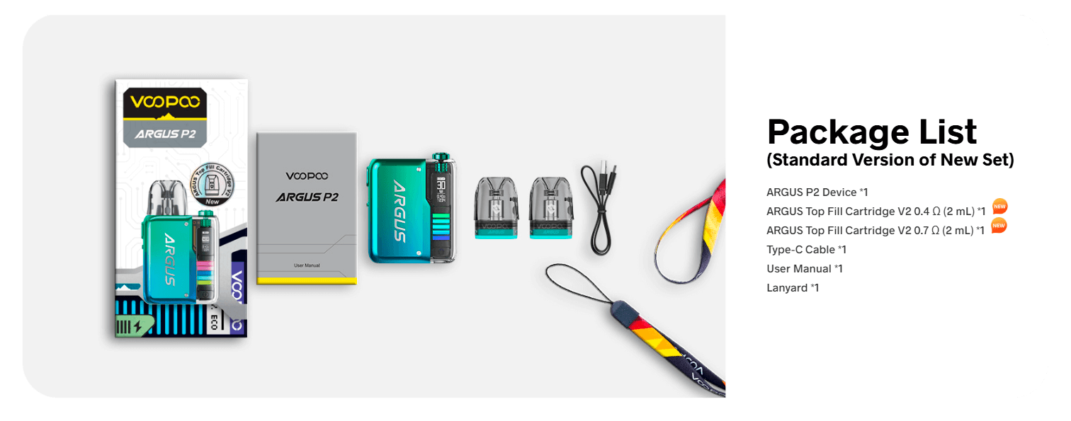 Стандартная комплектация Voopoo Argus P2