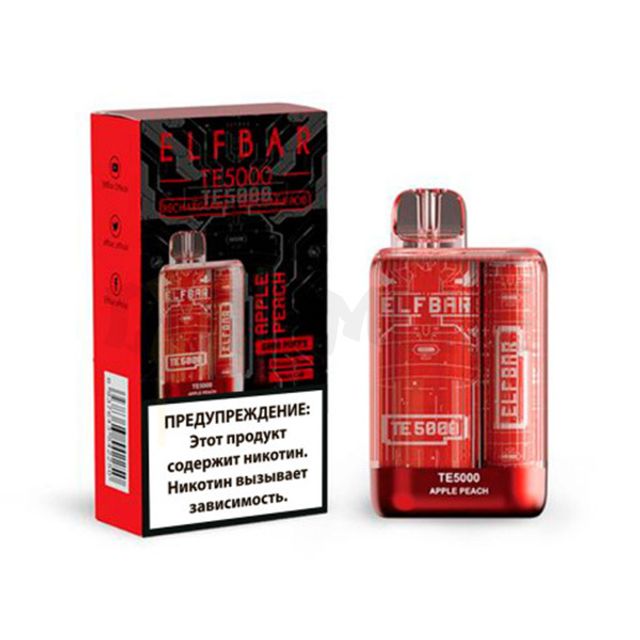 Одноразовый Pod Elf Bar TE5000 - Яблоко Персик (5000 затяжек)