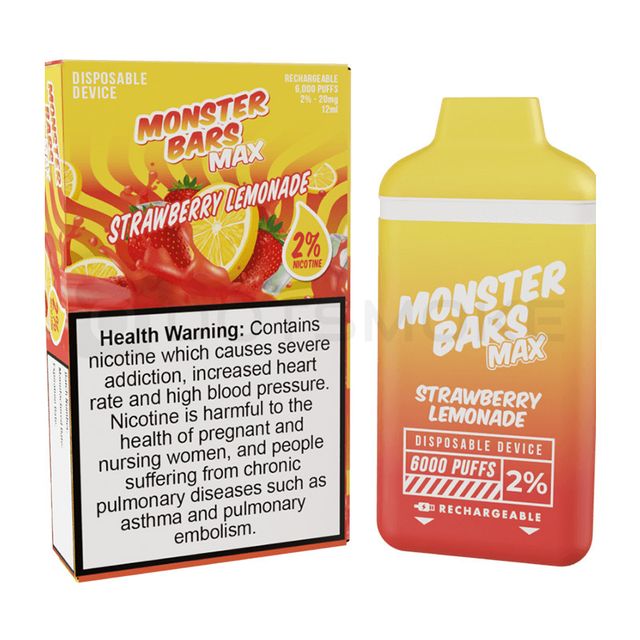 Одноразовый Pod Monster Bars MAX - Strawberry Lemonade (6000 затяжек)