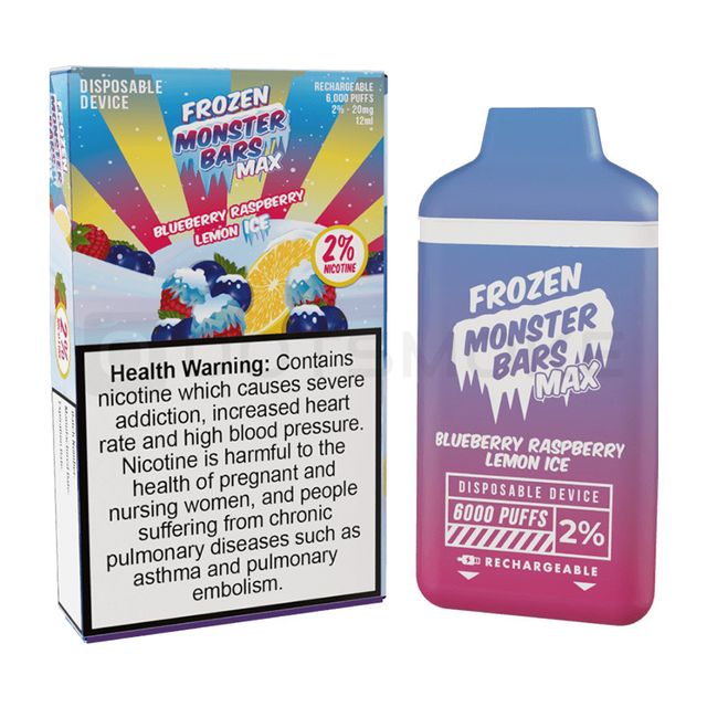 Одноразовый Pod Monster Bars MAX - Blueberry Raspberry Lemon Ice (6000 затяжек)