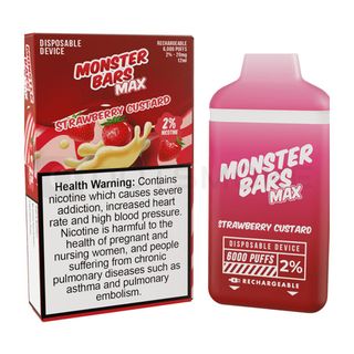 Купить Одноразовый Pod Monster Bars MAX - Strawberry Custard (6000 затяжек)