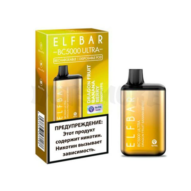 Одноразовый Pod Elf Bar BC5000 Ultra - Драгонфрут Банан Ягоды (5000 затяжек)