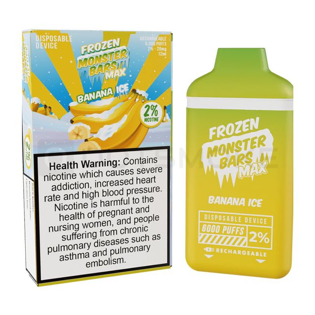 Одноразовый Pod Monster Bars MAX - Banana Ice (6000 затяжек)