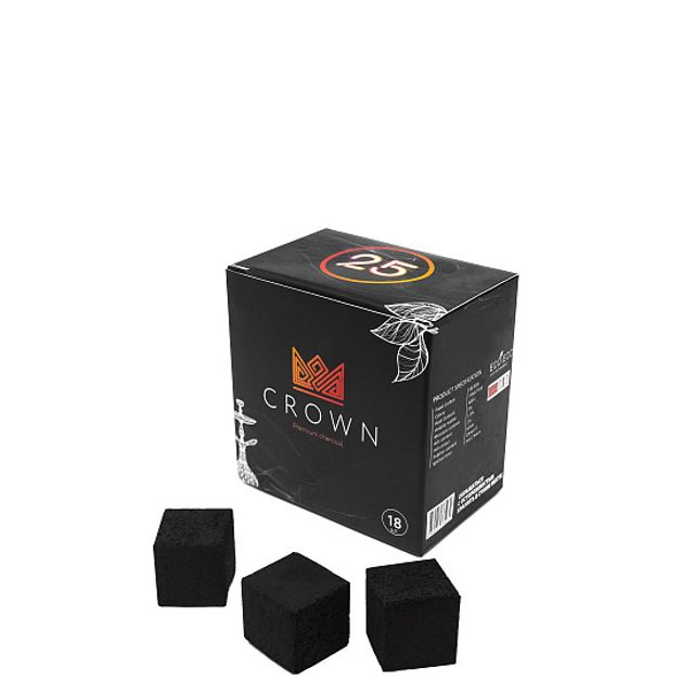 Уголь Кокосовый 25мм - Crown 18шт