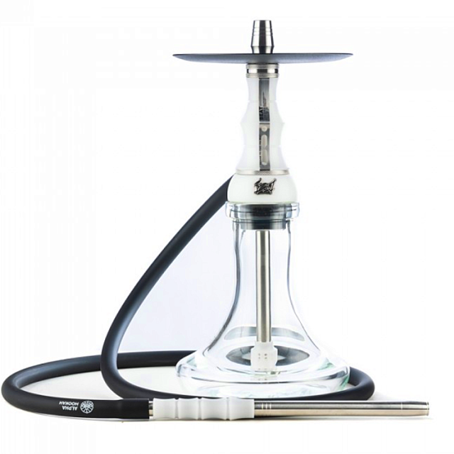 Кальян Alpha Hookah Beat - White Silver Прозрачная Колба