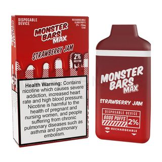Купить Одноразовый Pod Monster Bars MAX - Strawberry Jam (6000 затяжек)