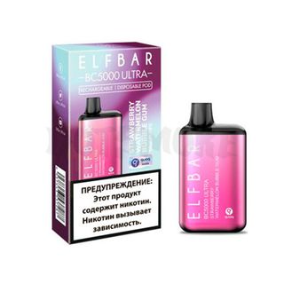 Купить Одноразовый Pod Elf Bar BC5000 Ultra - Клубничная Арбузная Жвачка (5000 затяжек)