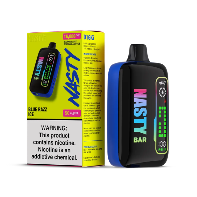 Одноразовый Pod Nasty D16Ki - Blue Razz Ice (16000 затяжек)