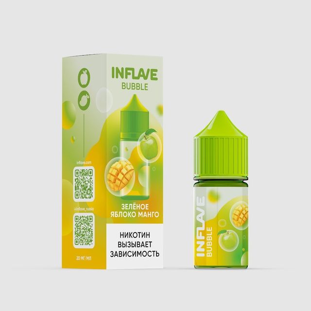 Inflave Bubble Salt 30 мл - Зеленое Яблоко Манго (20 мг)