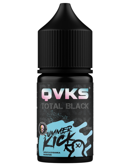 Ароматизатор QVKS Total Black 13мл - Арбуз Клубника Базилик