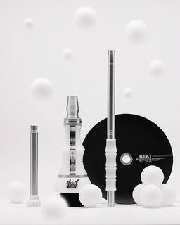 Купить Кальян Alpha Hookah Beat - White Silver Прозрачная Колба